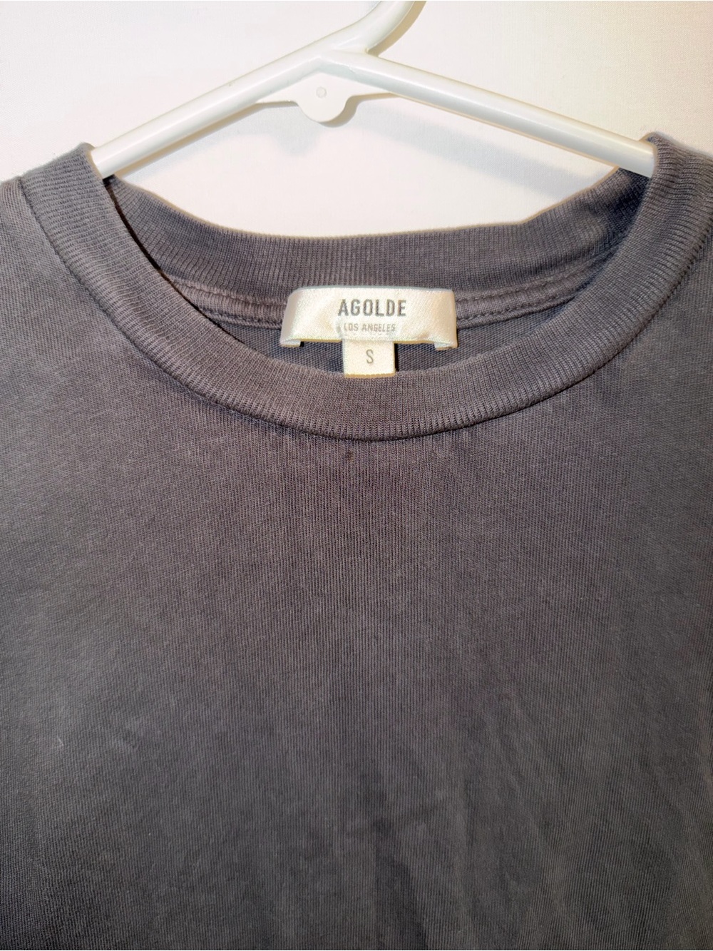 AGOLDE Mason Cropped Long Sleeve Tee Black Organic Cotton S - Picture 3 of 6